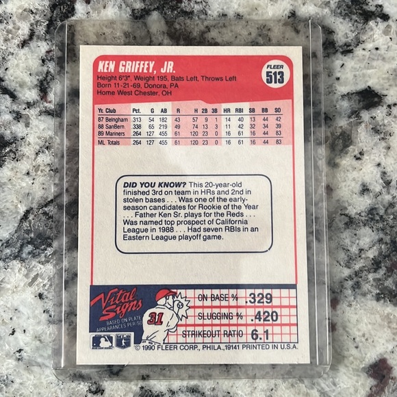 1990 Ultra Rare Fleer Ken Griffey Jr. baseball card in Near MINT condition. - Picture 2 of 6